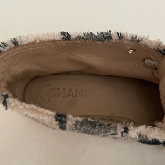 Chanel striped toile “cc” high top espadrilles - Picture 8 of 11